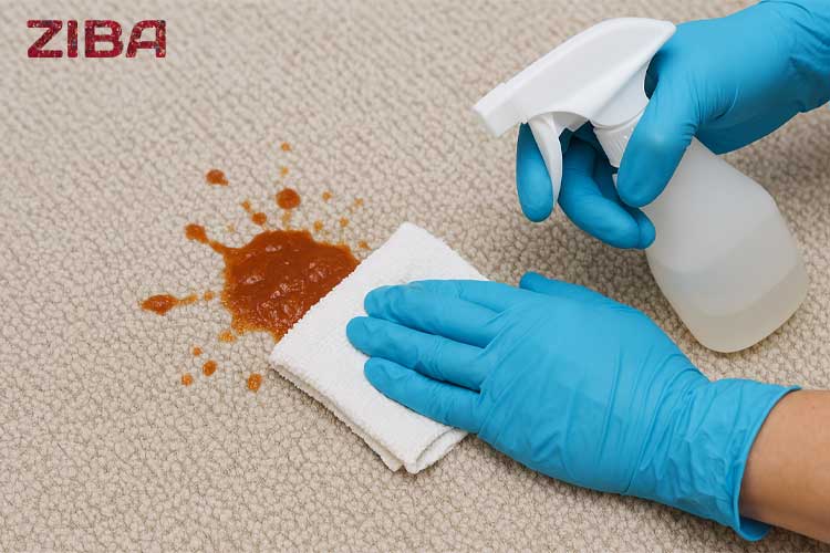 از بین بردن لکه سس از فرش